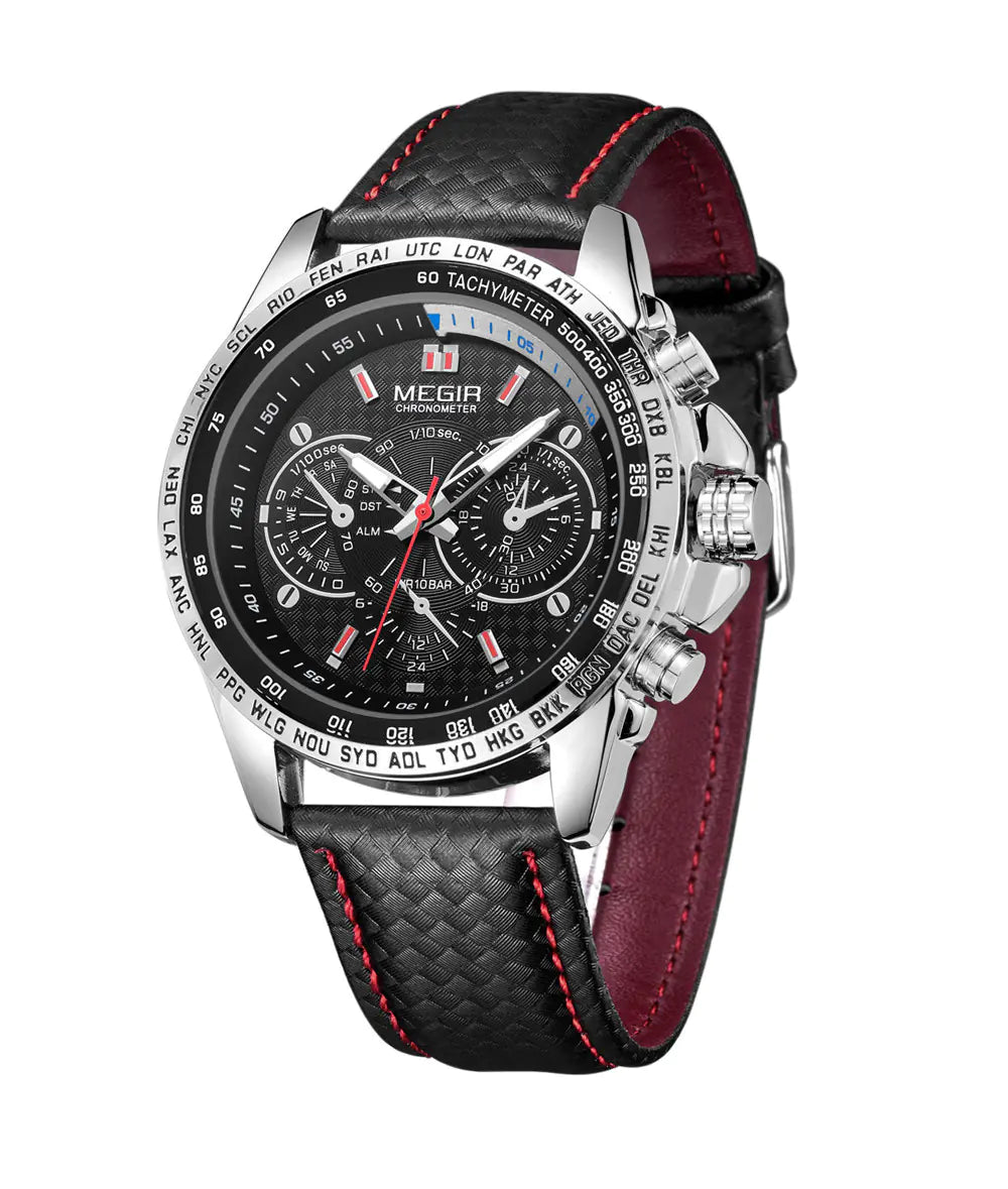 Luminous Three-Eyed Sports Watch for Men